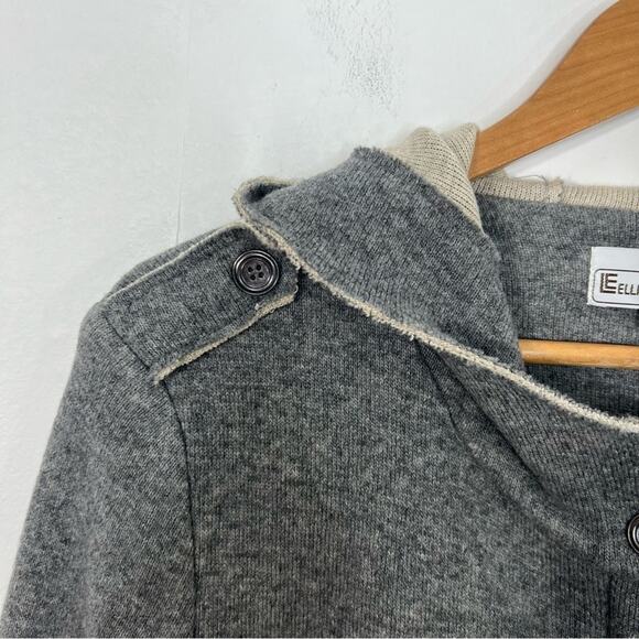 Elliott Lauren Zip Hoodie Gray Fishtail Coat Wool Blend Made in USA Size 10 - Picture 5 of 13